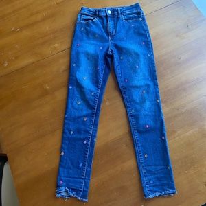 Girls Gap Kids Stars Ankle high rise jeans size 14